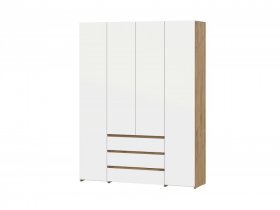Шкаф четырехстворчатый Дуб Золотой/Белый Некст 1 в Урае - uraj.germes-mebel.ru | фото