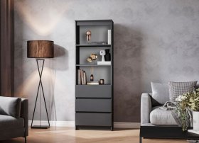Стеллаж Мори МСТ600.3, графит в Урае - uraj.germes-mebel.ru | фото