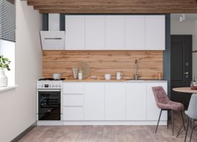 Кухня Мори белый/белый 2.0м в Урае - uraj.germes-mebel.ru | фото