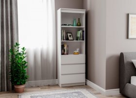 Стеллаж Мори МСТ600.3, белый в Урае - uraj.germes-mebel.ru | фото