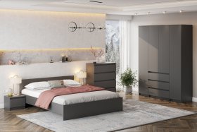 Спальня Денвер Графит серый в Урае - uraj.germes-mebel.ru | фото