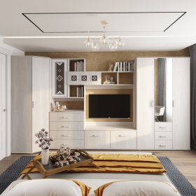 Гостиная Белла ясень белый в Урае - uraj.germes-mebel.ru | фото