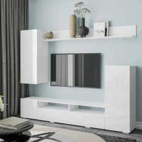 Стенка в гостиную Диаманд белый в Урае - uraj.germes-mebel.ru | фото