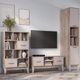 Гостиная Скандика дуб смоки/кашемир в Урае - uraj.germes-mebel.ru | фото