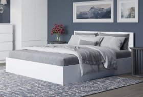 Кровать МОРИ КРМ 1600.1, белый в Урае - uraj.germes-mebel.ru | фото
