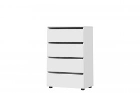 Комод 4 ящика Токио Белый текстурный/Белый текстурный в Урае - uraj.germes-mebel.ru | фото