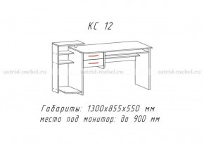 Компьютерный стол №12 (Анкор белый) в Урае - uraj.germes-mebel.ru | фото