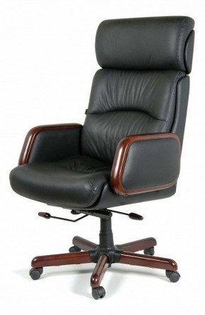 Кресло для руководителя Chairman 417 черный/орех темный, черный в Урае - uraj.germes-mebel.ru | фото