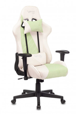 Кресло игровое Бюрократ VIKING X VIKING X GREEN Fabric белый/зеленый в Урае - uraj.germes-mebel.ru | фото