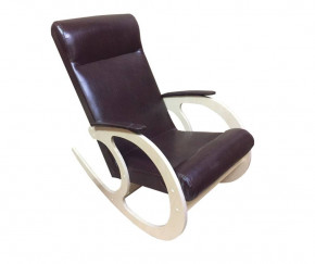 Кресло-качалка (эко-кожа темно-коричневая/млечный дуб) в Урае - uraj.germes-mebel.ru | фото