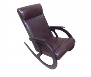 Кресло-качалка (эко-кожа темно-коричневая/венге) в Урае - uraj.germes-mebel.ru | фото