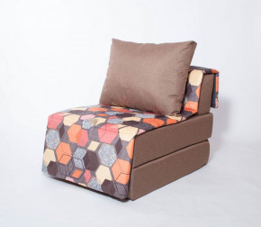 Кресло-кровать бескаркасное Харви (коричневый-геометрия браун) в Урае - uraj.germes-mebel.ru | фото