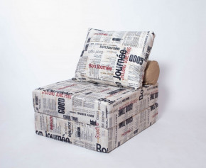 Кресло-кровать-пуф бескаркасное Прайм (Газета) в Урае - uraj.germes-mebel.ru | фото
