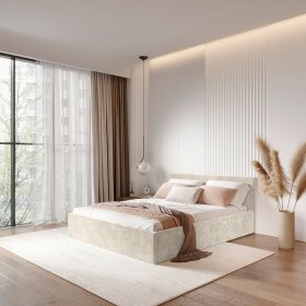 Кровать 160*200 см Ника КР-18 миндаль в Урае - uraj.germes-mebel.ru | фото