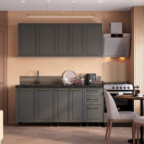 Кухня 1,8 м Адель графит нубук в Урае - uraj.germes-mebel.ru | фото