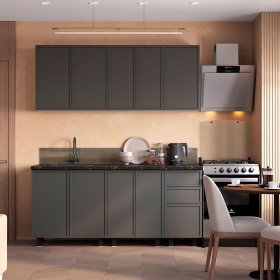 Кухня 1,8 м Астрид графит нубук в Урае - uraj.germes-mebel.ru | фото