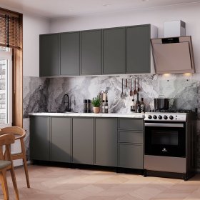 Кухня 2,0 м Астрид графит нубук в Урае - uraj.germes-mebel.ru | фото