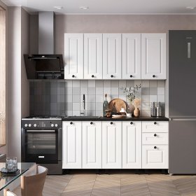 Кухня 1,6 м Санторини эмаль белая в Урае - uraj.germes-mebel.ru | фото