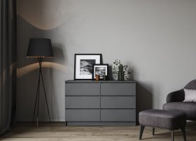 Комод Мори МК 1200.6, Графит в Урае - uraj.germes-mebel.ru | фото