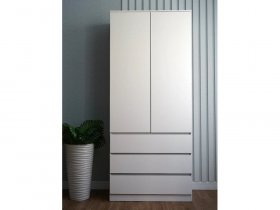 Шкаф Мори МШ 900.2, 2двери, 3 ящика, белый в Урае - uraj.germes-mebel.ru | фото