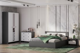 Спальня Дольче Графит/Белый в Урае - uraj.germes-mebel.ru | фото