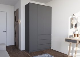 Шкаф Мори МШ1200.1, графит в Урае - uraj.germes-mebel.ru | фото