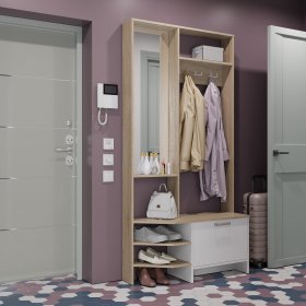 Прихожая ПР-01 Тео дуб сонома/белый в Урае - uraj.germes-mebel.ru | фото
