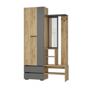 Прихожая Твист ПР-04 крафт/графит в Урае - uraj.germes-mebel.ru | фото