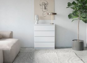 Комод Мори МК800.4, белый в Урае - uraj.germes-mebel.ru | фото