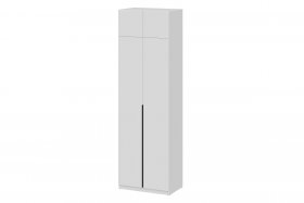 Шкаф шк-5 Белый текстурный 800с антресолью в Урае - uraj.germes-mebel.ru | фото