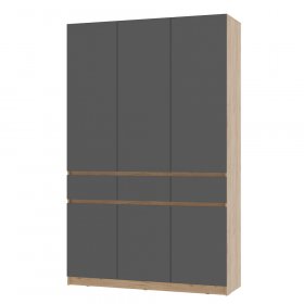 Шкаф 3-х створчатый Багира ШК-08 крафт/графит в Урае - uraj.germes-mebel.ru | фото