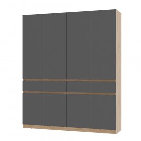 Шкаф 4-х створчатый Багира ШК-13 крафт/графит в Урае - uraj.germes-mebel.ru | фото