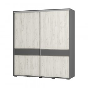 Шкаф-купе Крафт-10 графит/дуб крафт белый в Урае - uraj.germes-mebel.ru | фото