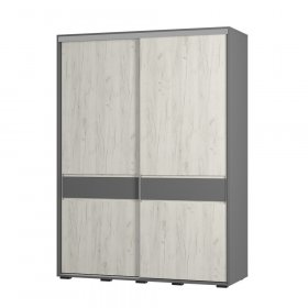 Шкаф-купе Крафт-10 ШКК-06 графит/дуб крафт белый в Урае - uraj.germes-mebel.ru | фото