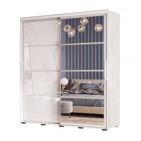 Шкаф-купе 2-х дверный Крафт-6, ясень белый в Урае - uraj.germes-mebel.ru | фото
