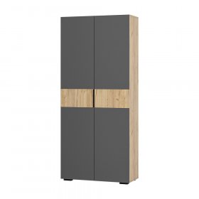 Шкаф 2-х створчатый Сандра ШК-04 крафт/графит в Урае - uraj.germes-mebel.ru | фото