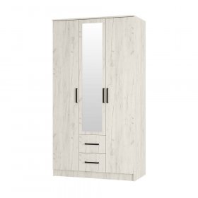 Шкаф 3-х створчатый Фиеста дуб крафт белый в Урае - uraj.germes-mebel.ru | фото