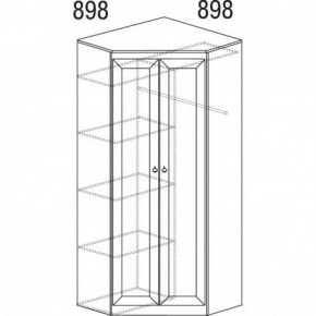 Шкаф угловой №606 "Инна" (угол 898*898) Денвер светлый в Урае - uraj.germes-mebel.ru | фото