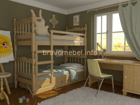СОНЯ Кровать двухъярусная (Сосна) в Урае - uraj.germes-mebel.ru | фото