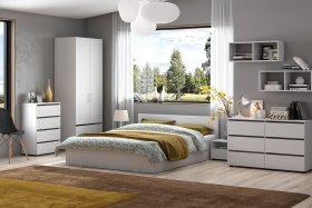 Спальня Токио Белый текстурный вариант 2 в Урае - uraj.germes-mebel.ru | фото