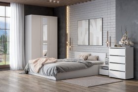 Спальня Токио Белый текстурный вариант 1 в Урае - uraj.germes-mebel.ru | фото