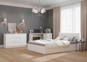 Спальня Мори комплектация 1, белый в Урае - uraj.germes-mebel.ru | фото