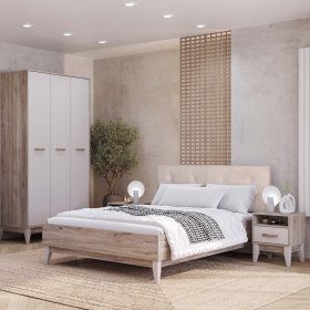 Спальный гарнитур Скандика дуб смоки/кашемир в Урае - uraj.germes-mebel.ru | фото