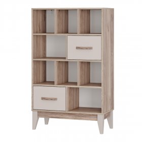 Стеллаж Скандика С-04 дуб смоки/кашемир в Урае - uraj.germes-mebel.ru | фото