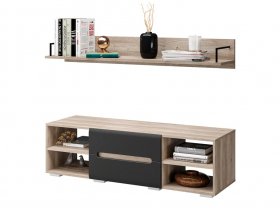 Тумба ТВ Наоми ТБ-16, дуб каньон/графит в Урае - uraj.germes-mebel.ru | фото