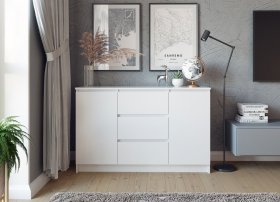 Комод МОРИ МК1200.3, белый в Урае - uraj.germes-mebel.ru | фото